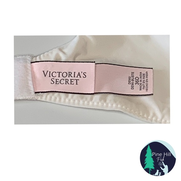 SOLD Victorias Secret Demi Bra Size 36D White Lined T-Shirt Bra - Picture 4 of 7
